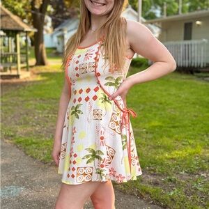 Mediterranean Bloom Mini Dress